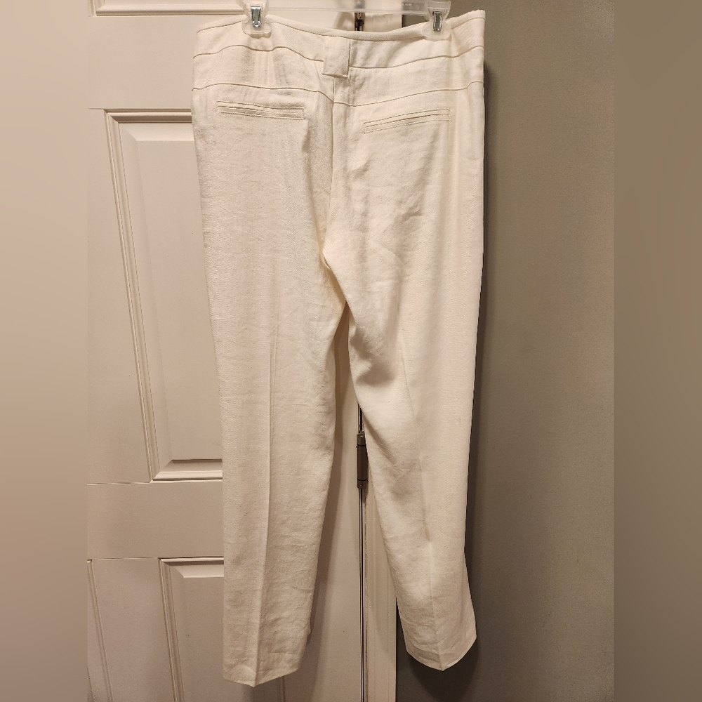 Cabi Everly Cream LINEN Blend Pants - Style # 813R - Size 12 - Picture 11 of 11